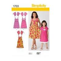 simplicity childrens sewing pattern 1703 summer dresses boleros