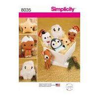 Simplicity Crafts Sewing Pattern 8035 Christmas Stuffed Animals & Toys