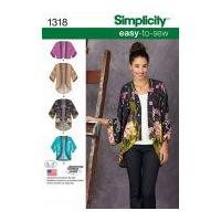 Simplicity Ladies Easy Sewing Pattern 1318 Kimono Style Jackets