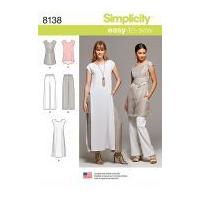 simplicity ladies easy sewing pattern 8138 tunic tops pull on trousers