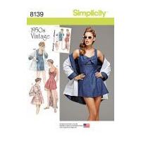 Simplicity Ladies Sewing Pattern 8139 Vintage Style Bathing Dress & Beach Coat