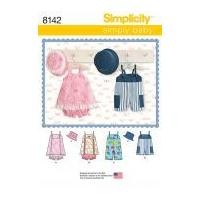 Simplicity Baby Easy Sewing Pattern 8142 Romper in Two Lengths, Jumper, Panties & Hat