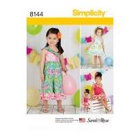 Simplicity Girls & Doll Clothes Sewing Pattern 8144 Jumpsuits & Dresses