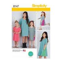 simplicity girls easy sewing pattern 8147 simple knit dresses