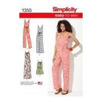 Simplicity Ladies Easy Sewing Pattern 1355 Jumpsuits in 4 Styles