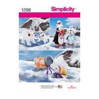 Simplicity Easy Sewing Pattern 1298 Polar Bear, Seal & Penguin Soft Toys