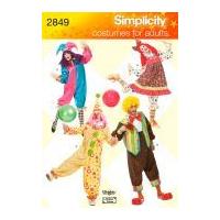 Simplicity Ladies & Men's Sewing Pattern 2849 Clown Fancy Dress Costumes