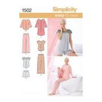 simplicity ladies easy sewing pattern 1502 pyjamas nightshirt