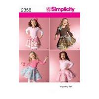 Simplicity Childrens Sewing Pattern 2356 Skirts, Slips & Hair Accessories