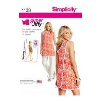 simplicity ladies easy sewing pattern 1133 one pattern piece wrapover  ...