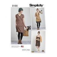 simplicity ladies sewing pattern 8186 wrap dresses slip dress