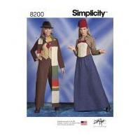Simplicity Ladies Sewing Pattern 8200 Doctor Who Themed Costumes