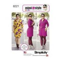 Simplicity Ladies Sewing Pattern 8221 Button Up Detail Dresses