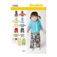 simplicity baby toddlers easy sewing pattern 1566 jackets tops pants r ...