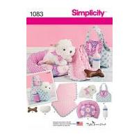Simplicity Crafts Sewing Pattern 1083 Puppy Soft Toy & Accessories