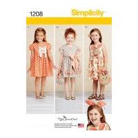 Simplicity Childrens Sewing Pattern 1208 Novelty Dresses & Matching Bags