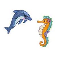 simplicity dolphin seahorse motif applique