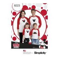 simplicity family easy sewing pattern 8223 jersey knit tops with disne ...