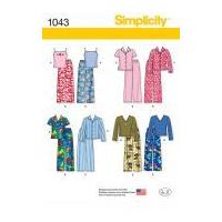 Simplicity Childrens Easy Sewing Pattern 1043 Pyjama Tops & Pants