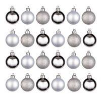 Silver Assorted Baubles Pack of 24