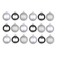 Silver Assorted Baubles Pack of 18