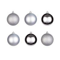 Silver Assorted Baubles Pack of 6