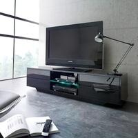 Sienna TV Stand Unit In Black High Gloss With Led Lights