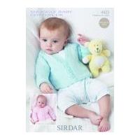 sirdar baby cardigans baby cotton knitting pattern 4423 dk