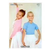 Sirdar Girls Wrap Cardigans Wash 'n' Wear Knitting Pattern 4979 DK