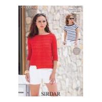 Sirdar Ladies Tops Cotton Knitting Pattern 7081 DK
