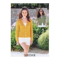 Sirdar Ladies Cardigans Cotton Knitting Pattern 7084 DK