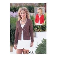 Sirdar Ladies & Girls Cardigans Cotton Knitting Pattern 7085 DK