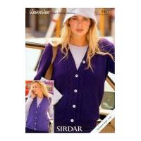 Sirdar Ladies Cardigan & Waistcoat Wash 'n' Wear Knitting Pattern 8447 DK