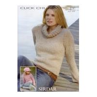 Sirdar Ladies & Girls Sweaters Click Knitting Pattern 8747 Chunky