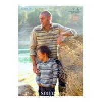 sirdar men boys sweater tank top crofter knitting pattern 9130 dk