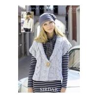 Sirdar Ladies Jacket & Waistcoat Denim Ultra Knitting Pattern 9237 Super Chunky