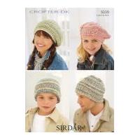Sirdar Family Hats Crofter Knitting Pattern 9339 DK