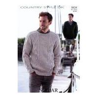 Sirdar Mens Sweaters Country Style Knitting Pattern 9434 DK