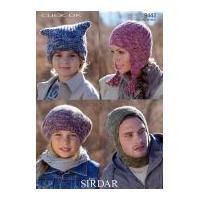 Sirdar Family Hats Click Knitting Pattern 9442 DK