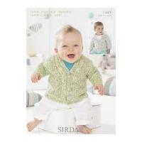 Sirdar Baby Cardigans Baby Crofter Knitting Pattern 1449 DK