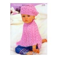 Sirdar Baby Poncho & Hat Knitting Pattern 1516 DK