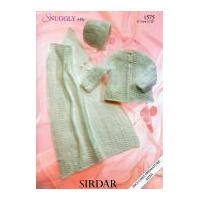 Sirdar Baby Matinee Coat, Hat & Blanket Knitting Pattern 1575 4 Ply