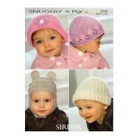 Sirdar Baby Hats Knitting Pattern 1742 4 Ply