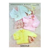 Sirdar Baby Cardigans Knitting Pattern 1750 4 Ply