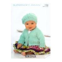 Sirdar Baby Jacket & Hat Supersoft Knitting Pattern 1760 Aran