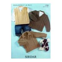 Sirdar Baby Sweaters & Tank Top Knitting Pattern 1769 4 Ply