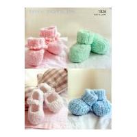Sirdar Baby Shoes & Booties Tiny Tots Knitting Pattern 1826 DK