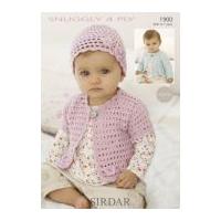 Sirdar Baby Cardigans & Hat Crochet Pattern 1900 4 Ply