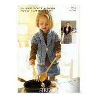 Sirdar Girls Waistcoats Supersoft Knitting Pattern 2231 Aran