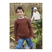 Sirdar Boys Sweaters & Hat Supersoft Knitting Pattern 2305 Aran